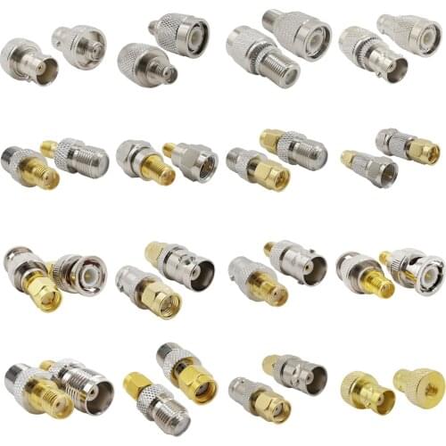 2Pcs SMA BNC TNC F Type Male Female RF Adapter Connectivity Kit SMA to BNC F TNC to BNC F Plug Jack WiFi Antenna Connector