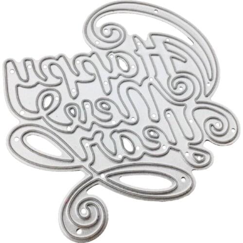 Happy New Year Metal Cutting Dies Stencil Scrapbooking DIY Album Stamp Embossing T3LE