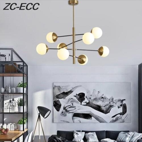 ZC-ECC Nordic living room chandelier creative glass magic bean restaurant clothing store chandelier Free Shipping