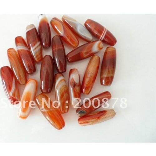 TSB0498 Natural RED silk agate long oval beads,40mm,natural stone loose shuttle beads,10 beads lot
