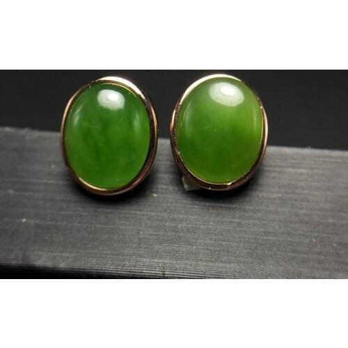 Uloveido Natural Green Jasper Stud Earrings for Women, Girls 925 Sterling Silver Fine Jewelry Earrings for Women 20%off FR190
