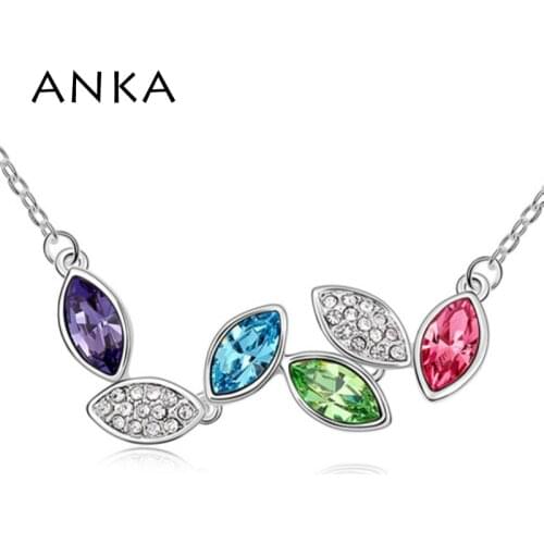 High Quality New Design Fashion Necklaces Luxury Leaf Statement Necklaces Multi-color Crystals from Austria Jewelry #94286