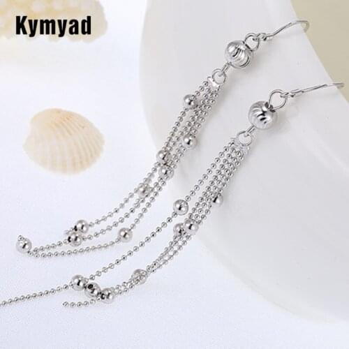 Kymyad Korean Drop Earrings For Women Jewelry Bijoux Femme Copper Alloy Plating Long Earrings Statement Earings Fashion Jewelry