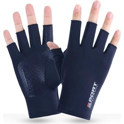 Women Thin Breathable Elasticity Showing Finger Touch Screen Fishing Mitten Outdoor Sport Fitness Non-Slip Cycling Glove I63