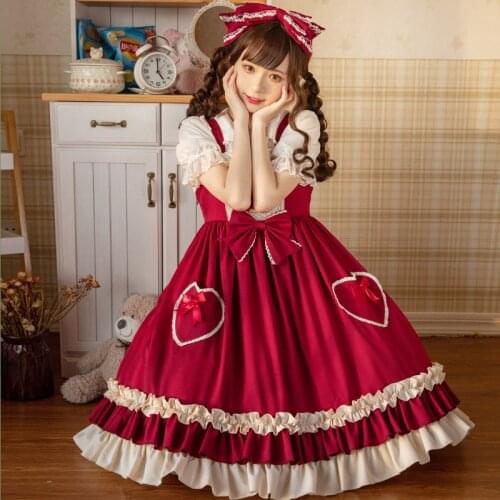 Anbenser Lolita Dress Sweet Girls Cute Japanese Kawaii Maid Vintage Lace Ribbons Headwear Lace Women Summer Party Prom