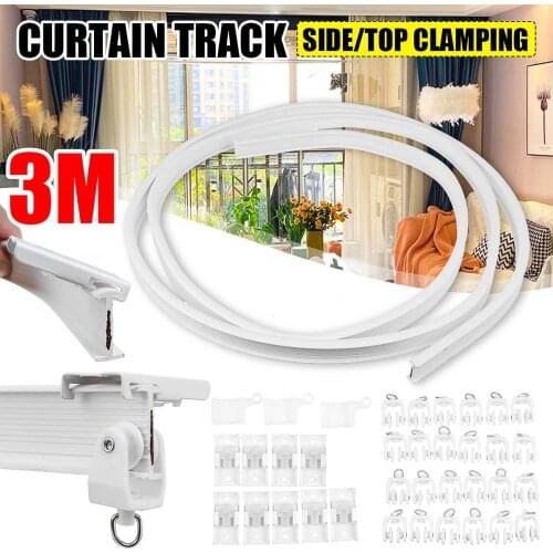 10ft 3M Flexible Ceiling Curtain Track Glides Kit Plastic Bendable Window Rod Rail Straight Curve Curtain Decorative Accessories