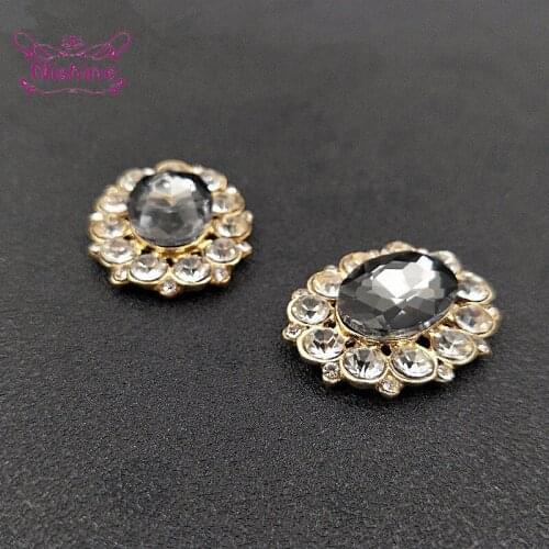 2.55*3.2 CM Crystal Rhinestone Button Fashion DIY Mobile Phone Necklace Cosmetology Handmade Accessories Garment Decorative