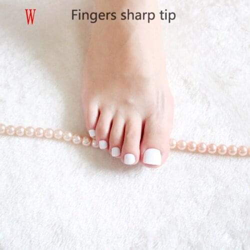24PCS fashion design cute toes latest French style candy colorful fake toe pure white #W