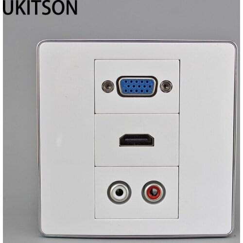 Free Solder Laptop PC Plug HDMI White Red Connector Hifi Sound Panel 86x86mm