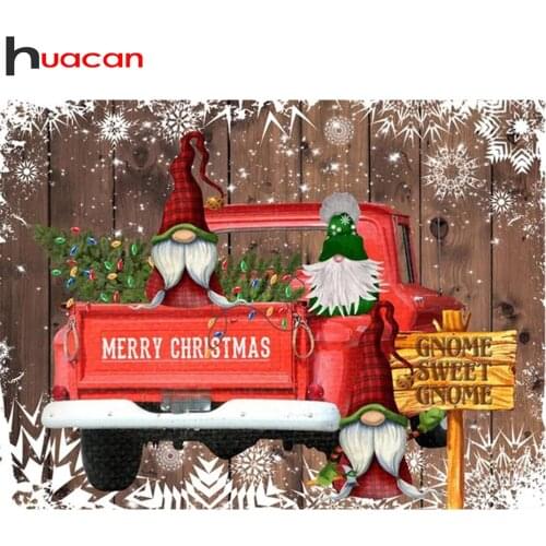 Huacan Diamond Painting Christmas Car Home Decor Diamond Embroidery Mosaic Santa Claus Tree Crystal Diamond Art
