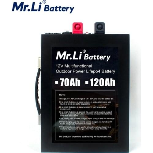 Mr.Li 12V 70Ah LiFePo4 battery Portable Outdoor Emergency Power Supply With Dual USB Port