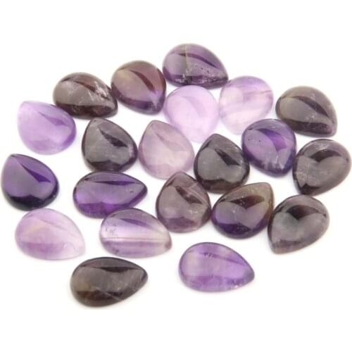 Natural Stone Amethyst Cabochon Beads Flat Back Water Drop Shape No Hole Loose Beads For jewelry making DIY Ring accessories