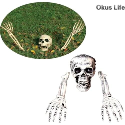 2018 Brand New 3 Piece Halloween Horror Buried Alive Skeleton Skull Garden Yard Lawn Decoration Halloween Decorations