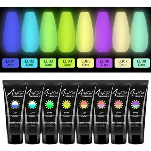 15g Poly Nails Gel Glow In Dark Quick Builder Gel Nail Polish Luminous Poly UV Gel Jelly UV LED Lamp Nails Gel Varnish Manicure