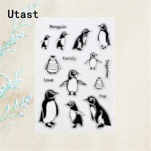 Cute Penguin Family Clear Silicone Stamps /Transparent Rubber Stamp for DIY Scrapbooking /Photo Album Decorative Craft Making