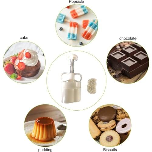 DIY Hand Pressure Moon Cake Mold With A Stamp Cookie Making Tools Flower Mooncake Mold Set 50g Peanuts Moulds Hand Cake MoldTool