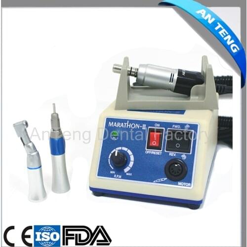 Dental Lab MARATHON Micromotor Machine N3 + Electric Micro Motor With contra angle / straight Handpiece 220V/110V