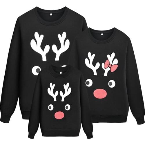 Dad Mom Kids Baby Sweatshirt Family Matching Christmas Clothes Family Matching Outfits Long Sleeve Reindeer Outfits