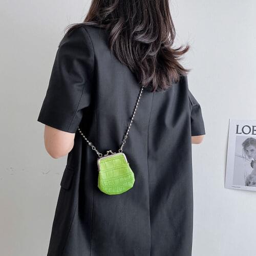 Women Summer Mini Shoulder Messenger Bags Neon Green Fashion Elegant Ladies Card Package Beading Chain Dinner Bag Coin Purse