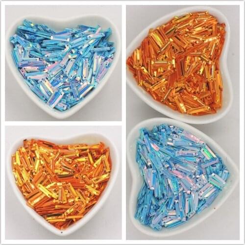 100Pcs 3*14MM Rectangle Loose Seuqins For Shoes Cap Clothing Paillettes Sewing Decoration Wedding Beauty Lentejuelas Accessories