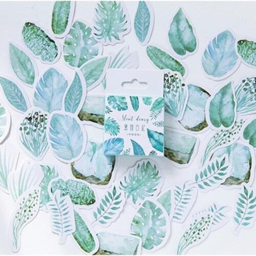 45 pcs/pack Mo.Card mint diary mini paper diary sticker Scrapbooking Decoration label Wholesale