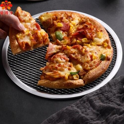 Pizza baking net thickened round aluminum baking net 8-20 inch pizza screen oven baking tools commercial household