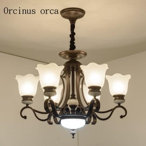 American European style living room chandelier iron hall bedroom lighting Jane Nordic Restaurant