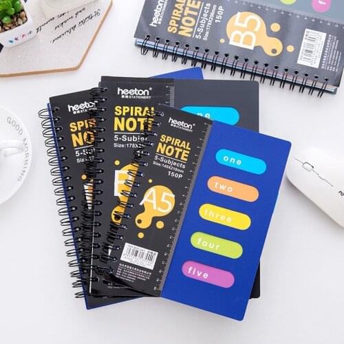 Student Notebook for Daily Diary Classified Thickened Coil A5/B5/A4 Rollover Spiral Notebook Notepad for Business and Office Use
