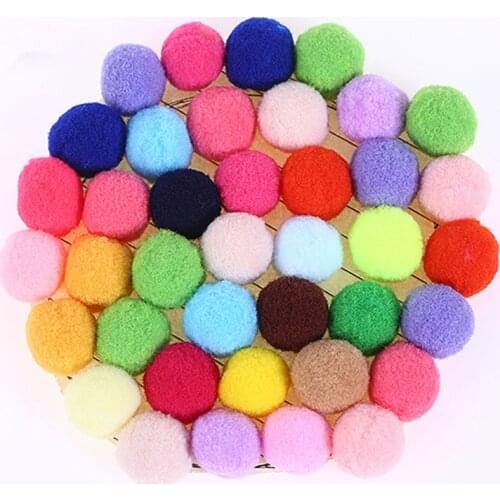 100Pcs Kids Handmade Materials Party Wedding Decoration Fluffy Plush Polyester Fiber Pompom Wool Ball Christmas Gift Multi Color