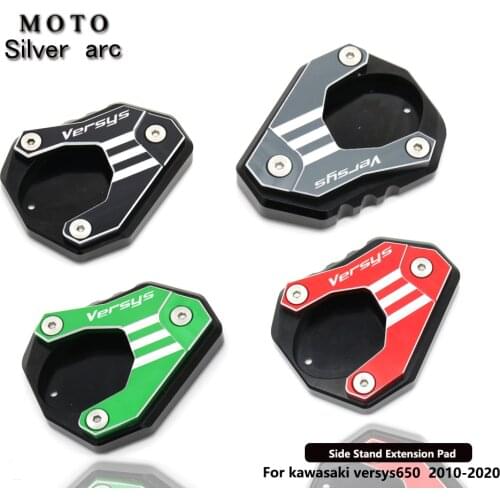 For KAWASAKI VERSYS 650 VERSYS650 2010-2019 2020 2018 17 Motorcycle CNC Kickstand Foot Side Stand Extension Pad Support Plate