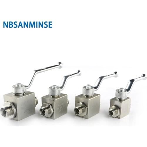 Hydraulic Ball Valve KHB Two Way Male Thread LR SR Carbon Steel High Pressure 31.5Mpa Industry Engineer Application NBSANMINSE