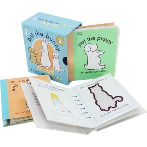 English Picture Book Pat Boxed The Bunny Puppy English Books Game Toy Montessori Educational Toys for Children Kids Games