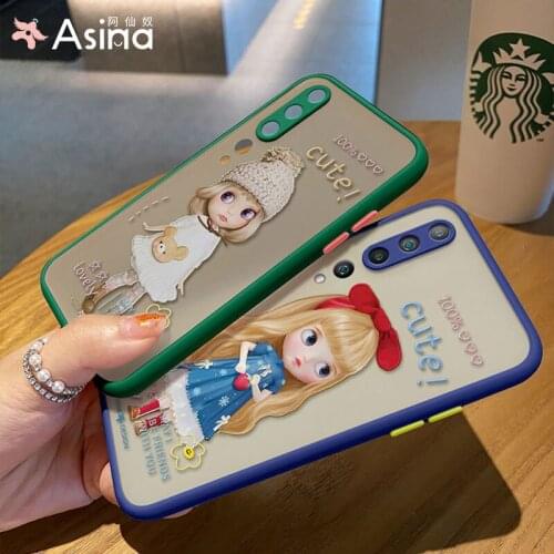 ASINA Fashion Cartoon Case For Xiaomi Redmi Note 8 9 Pro Matte Transparent Hard PC Cover For Xiaomi Mi10 11 Poco F3 X2 Girl