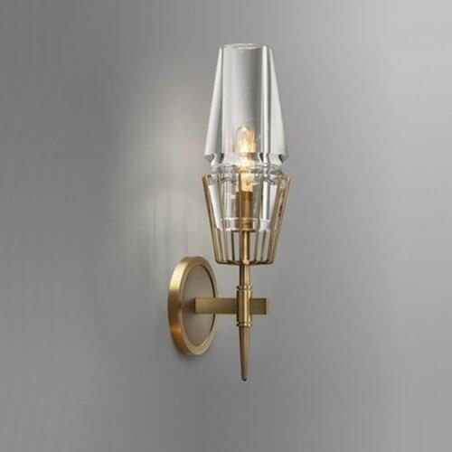 Copper Loft Nordic wall lamp American Industry Retro Art Glass Simple Personality Aisle Bedroom Machine Head Wall Lamp Archaize