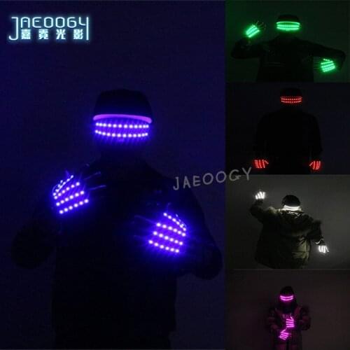 2020 New LED Glasses Halloween Party Party Glowing Gloves Stage Dancing Performance Lighted Props DJ Singer Performance