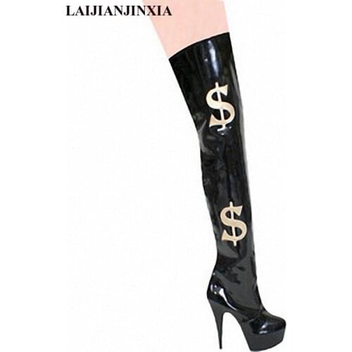 New 15cm sexy and knee-high boots, lure new totem pole dancing nightclub boots high heel Dance Shoes