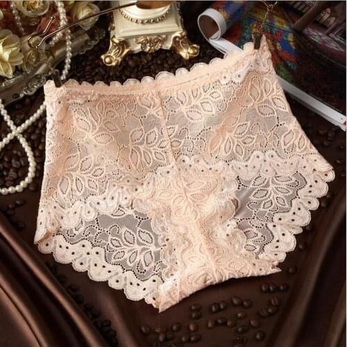 CHENG HENG New Sexy Transparent Lace Ladies High Waist Briefs Abdomen Large Version Of Briefs Cotton Underwear Large Size