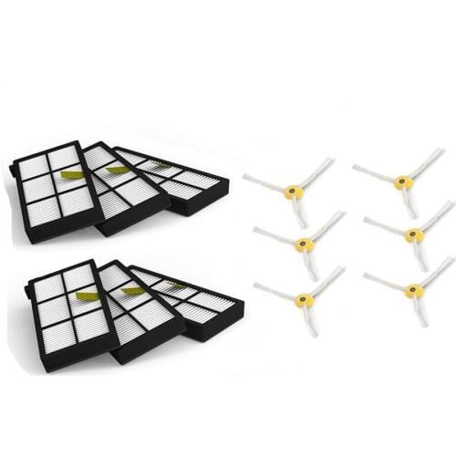 New 6 Heap filter + 6 side rush for iRobot Roomba 800 900 Series 870 880 980 Free Shipping
