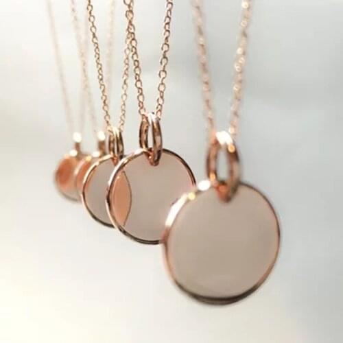 925 Sterling Silver Necklace Rose Gold Coin Necklace Letters Choker Pendant Collier Femme Collares Vintage Jewelry boho Necklace