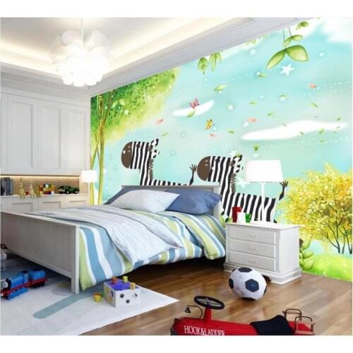 Custom photo wallpapers for walls 3 d Childrens room fantasy fairytale cottage cartoon flower house background wall painting