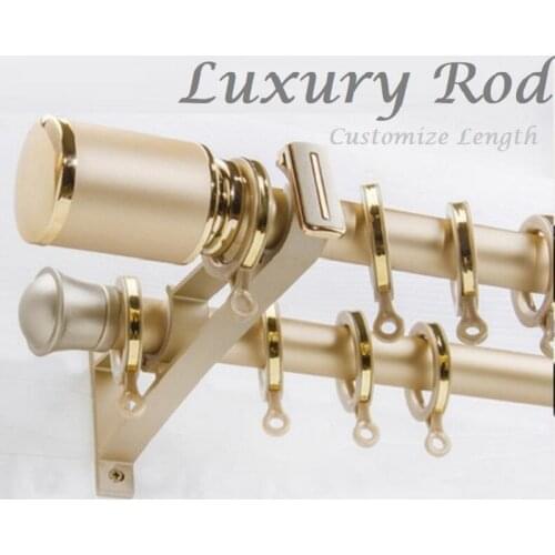 Luxury Curtain Double Rod Track(Aluminium material,Diamater 28mm) Customize Length Free Shipping