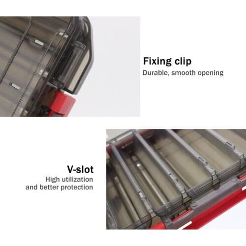 Fishing Box 12/14 Grid Fishing Accessories Lure Hook Tackle Sided Storage Strength Box High Fishing Boxes Double W0G8