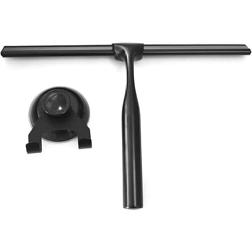 Stainless Steel Shower Squeegee Window Wiper Cleaner with Non-slip Handle Suction Hook for Car Bathroom Home P15D