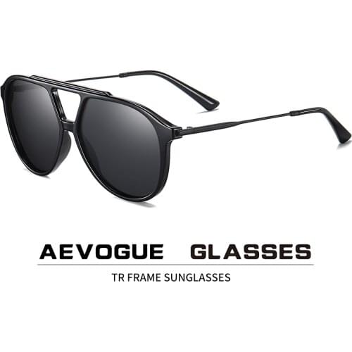 AEVOGUE New Men TR Pilot Polarized Sunglasses Women Retro Fashion Classic Sun Glasses Brand Designer UV400 AE0837