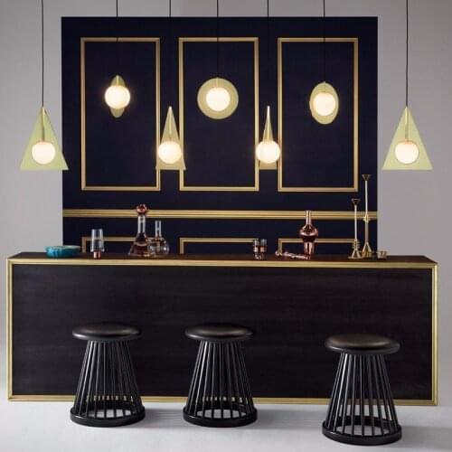 Modern Copper Sliver Shade Mirror Chandelier Light E27 Led Pendant Lamp Modern Christmas Glass Ball Lighting Ing deco chambre