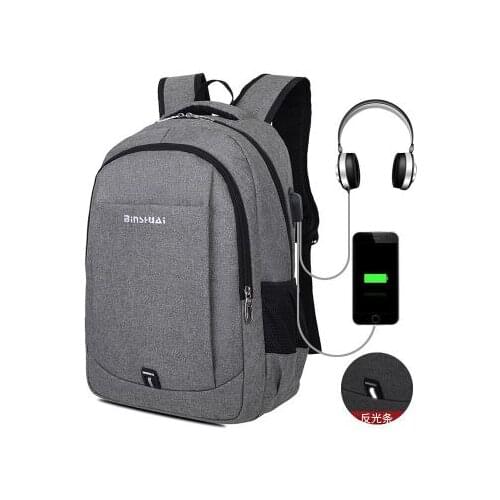 Luminous charging USB Backpack Male casual outdoor travel backpack female student bag