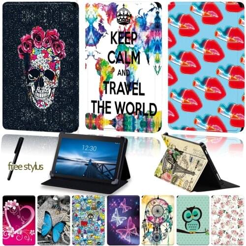 Universal Tablet Case for Lenovo Tab E7 /Tab E8 /Tab E10 Oldimage Pattern Series Four Corner Protection Case+Free Stylus