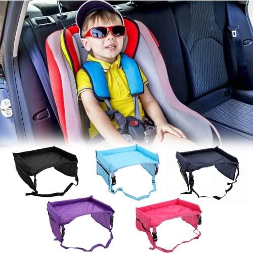 Waterproof Portable Car Seat Travel Tray Safety Seat Play Table Organizer Storage Snacks Toys Cup Holder For Baby Kids Stroller
