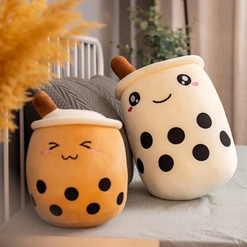 Funny Food Plush Cute Stuffed Cartoon Snack Pillows Cushion Props Fruit Milk Tea Kids Toys Kids Birthday ValentineS Day Gift