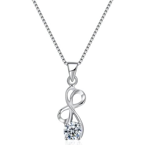 ZEMIOR 925 Sterling Silver Choker Necklaces For Women Trendy Cubic Zirconia Cute Bowknot Pendant Necklace Fine Jewelry Gift